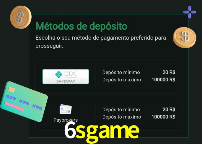 O cassino 6sgame oferece uma grande variedade de métodos de pagamento